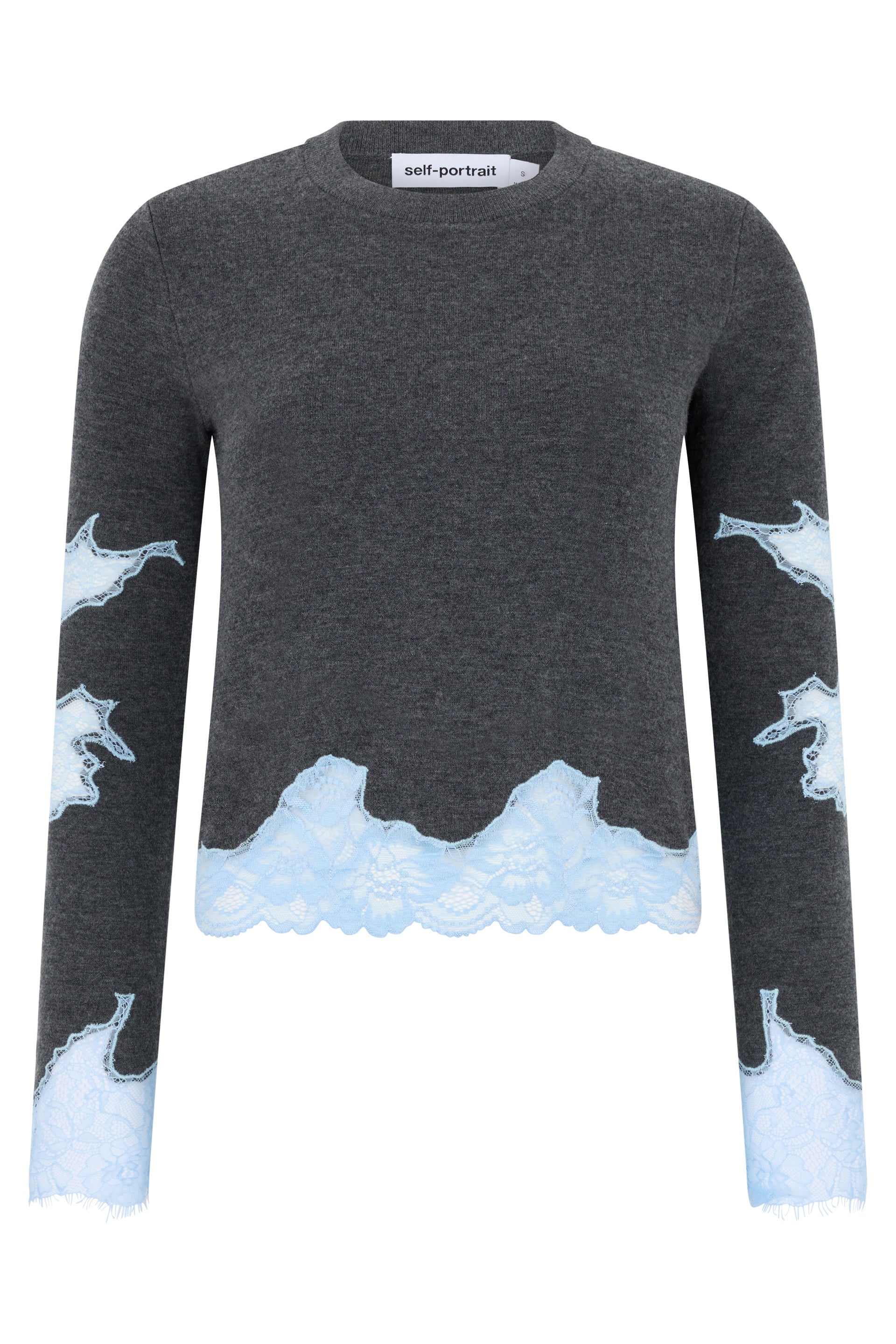 Self-Portrait - Wool blend sweater grey - The Corner