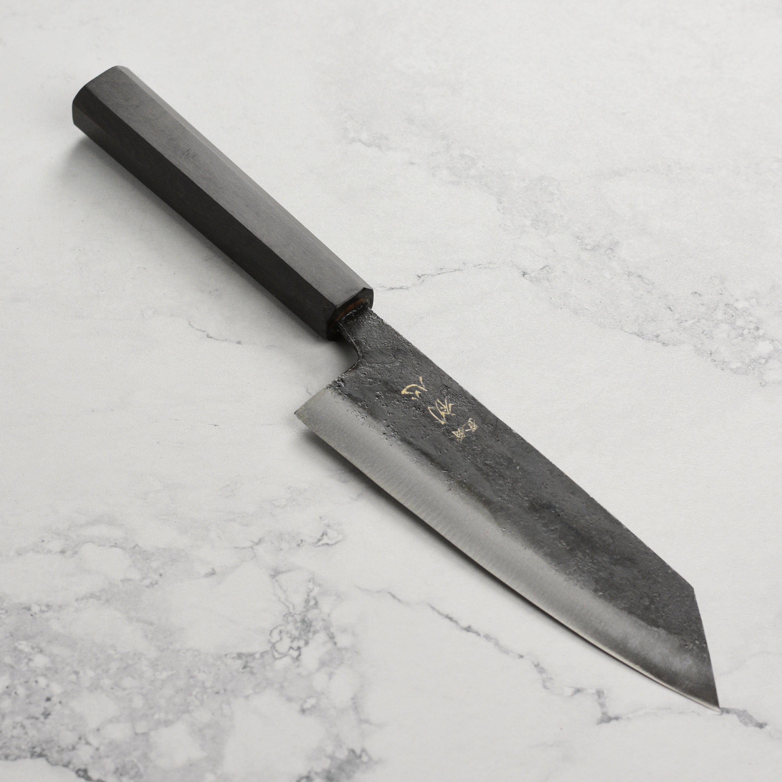 Yoshikane 165mm Bunka Shirogami #2 Kurouchi Stainless Clad (6.5