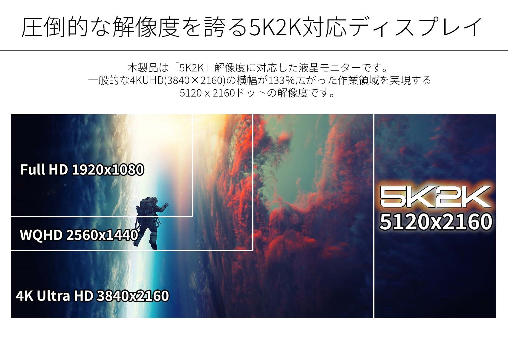 JAPANNEXT 39.7インチ曲面（R2500） 5K2K解像度（5120x2160）対応