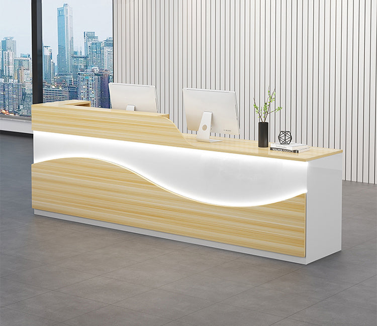 受付カウンター 受付台 レジカウンター カウンターテーブル ライト付き