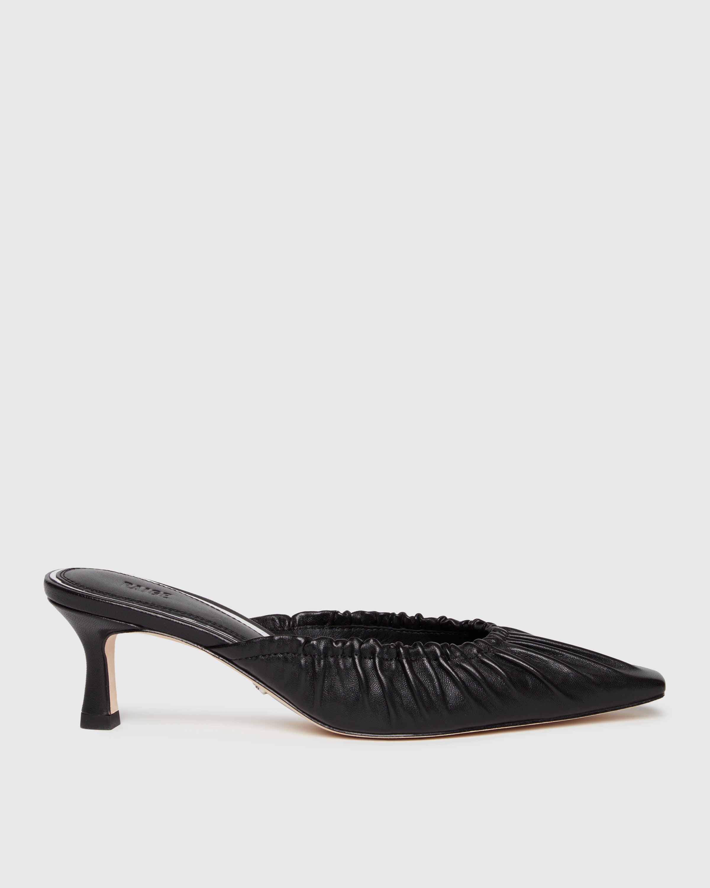Alice Heeled Mule - Black - PAIGE