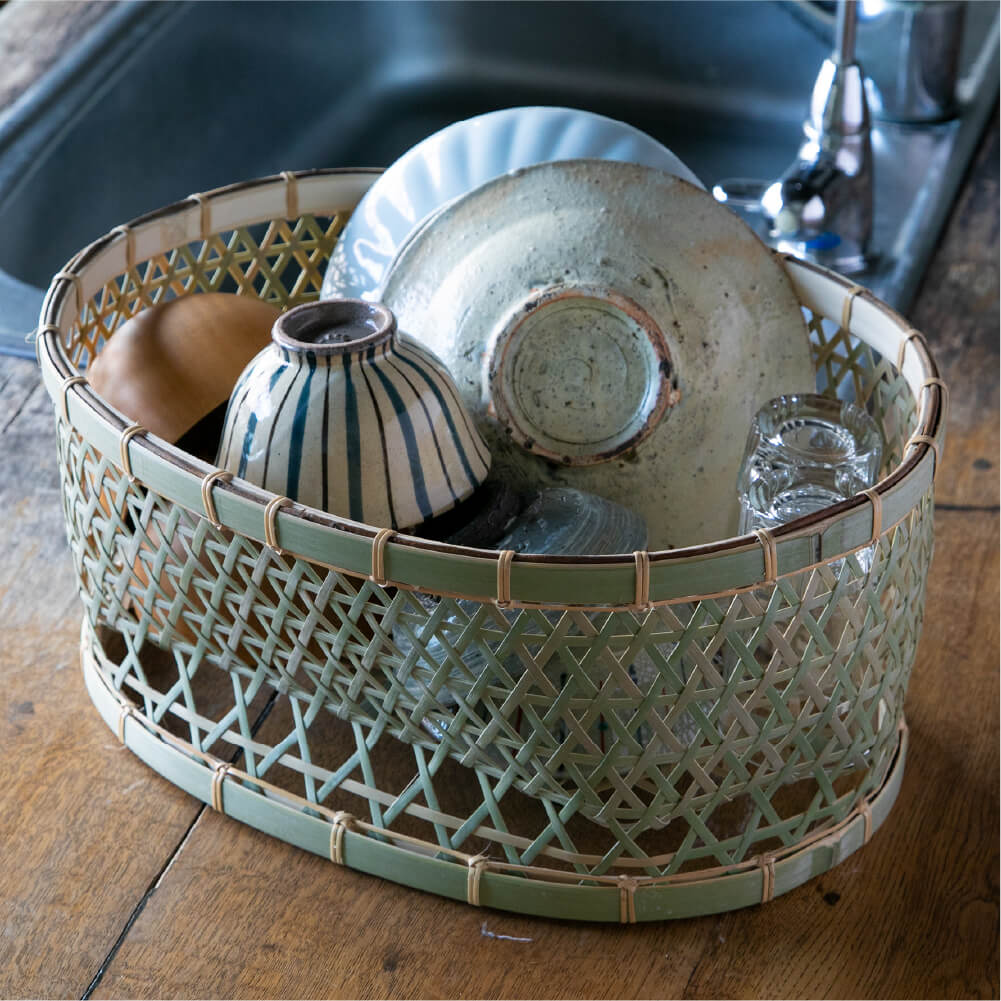 洗い物の特等席】竹籠工房 ゴマコチ 茶碗かご 中 ｜のレン神楽坂【公式