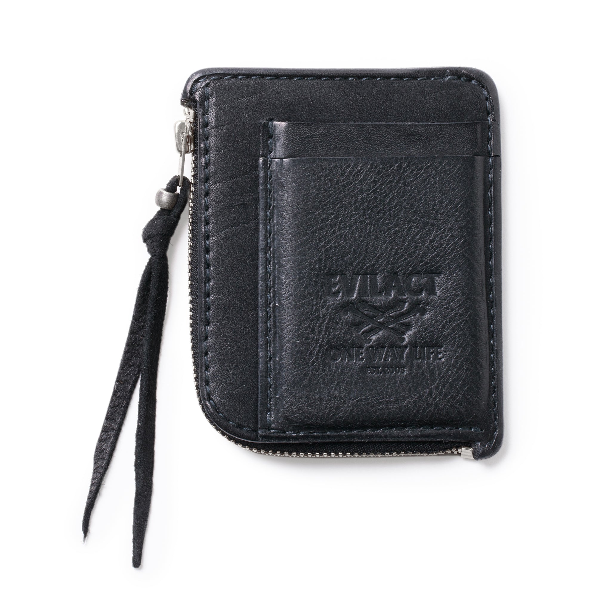 EVILACT x AWAKE SHORT LEATHER WALLET-cross bone button- | EVILACT