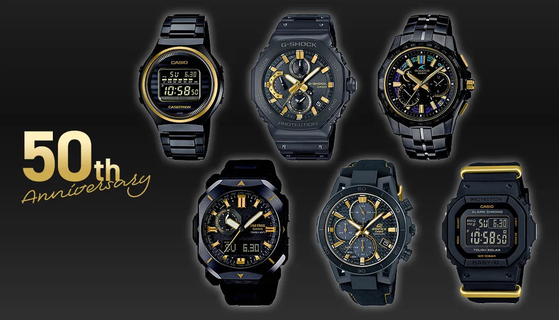 カシオ50周年 第二弾 - CASIO 50th Anniversary - Black×Goldの新作が