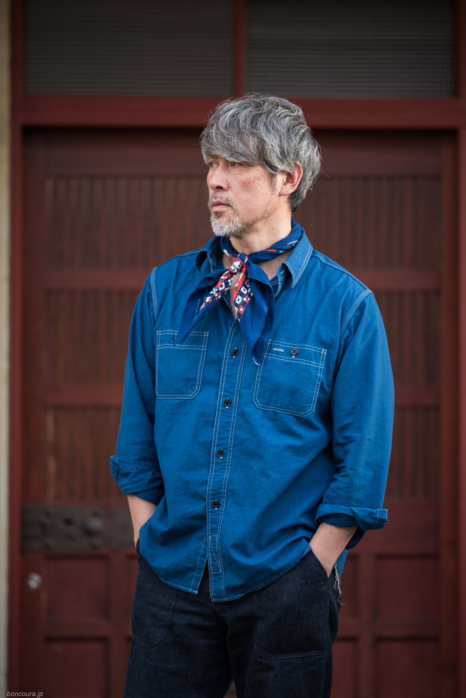 Work Shirt Chambray blue indigo × blue indigo – BONCOURA Official