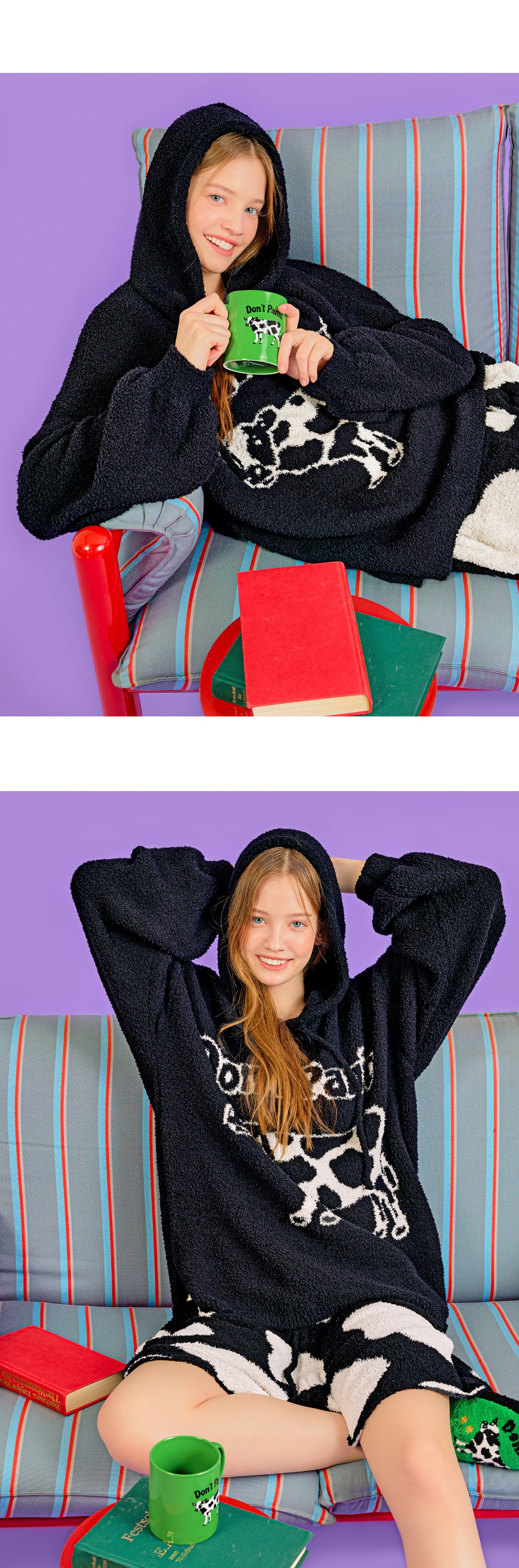 フード付きパジャマ上下セット - Don't Panic