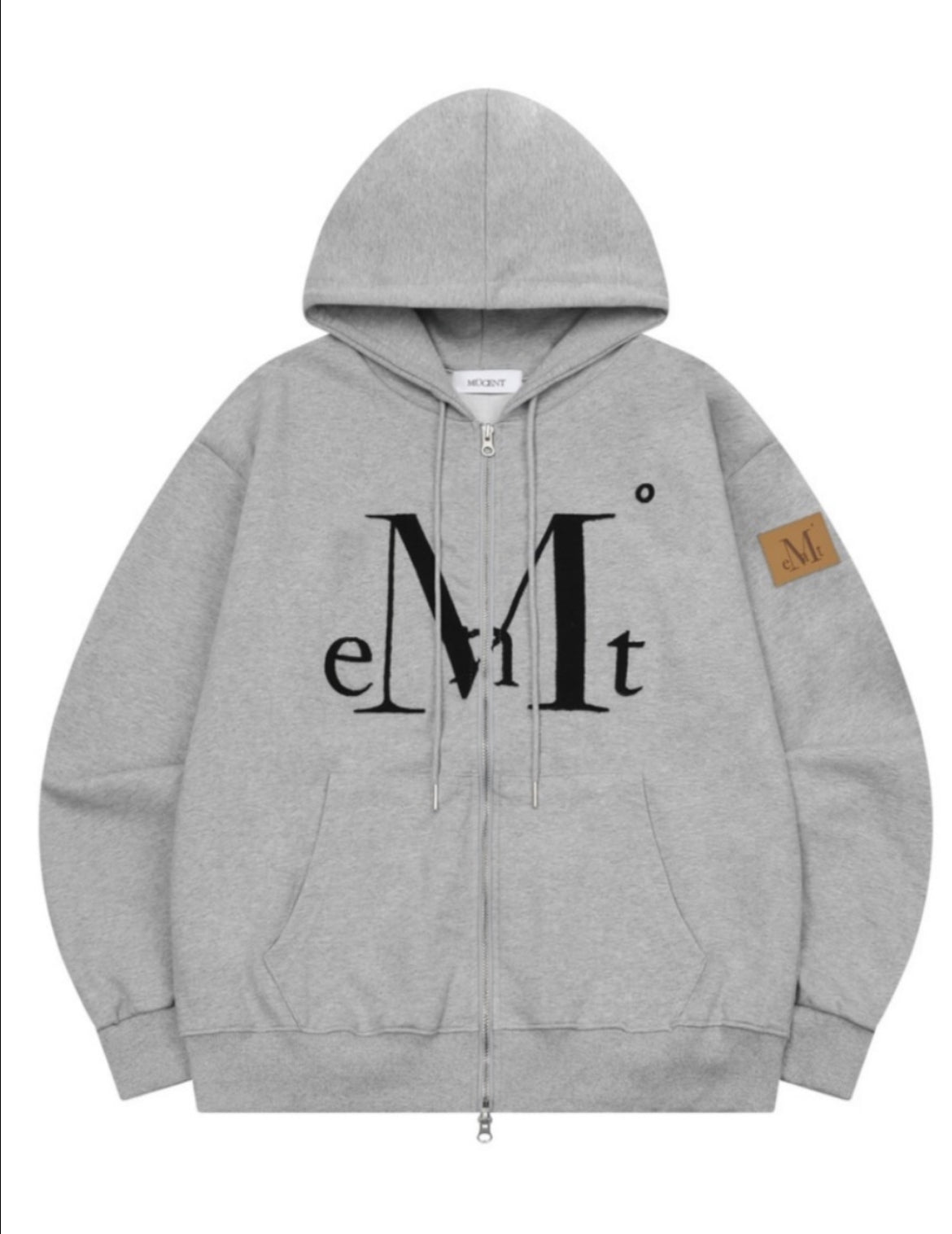 ワディアップリケロゴフードジップアップユニセックス (2Color