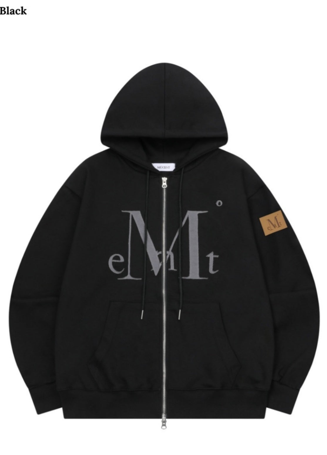 ワディアップリケロゴフードジップアップユニセックス (2Color