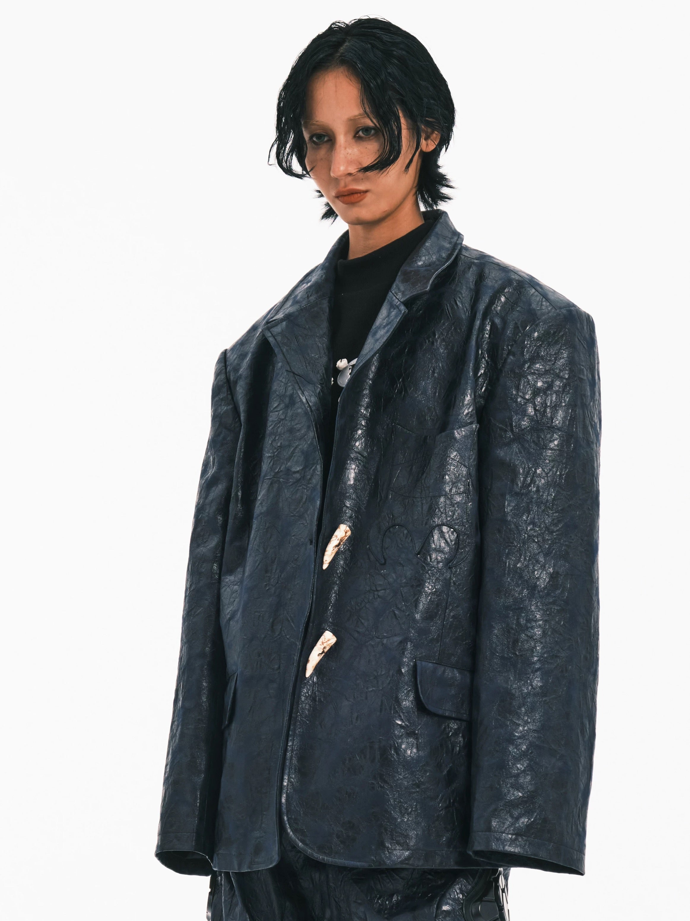 Embryo leather suit jacketフジャケットスーツ中国新鋭