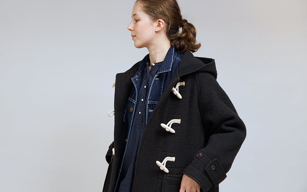 KAPITAL キャピタル ダッフルコート ショート XS ネイビー 鶯 古着