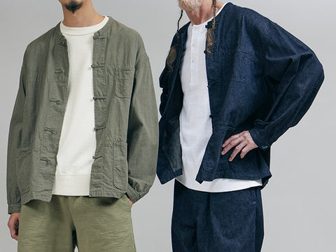 シンプル×個性》FRENCH CHINA JACKET - 10OZ DENIM – ナイジェル