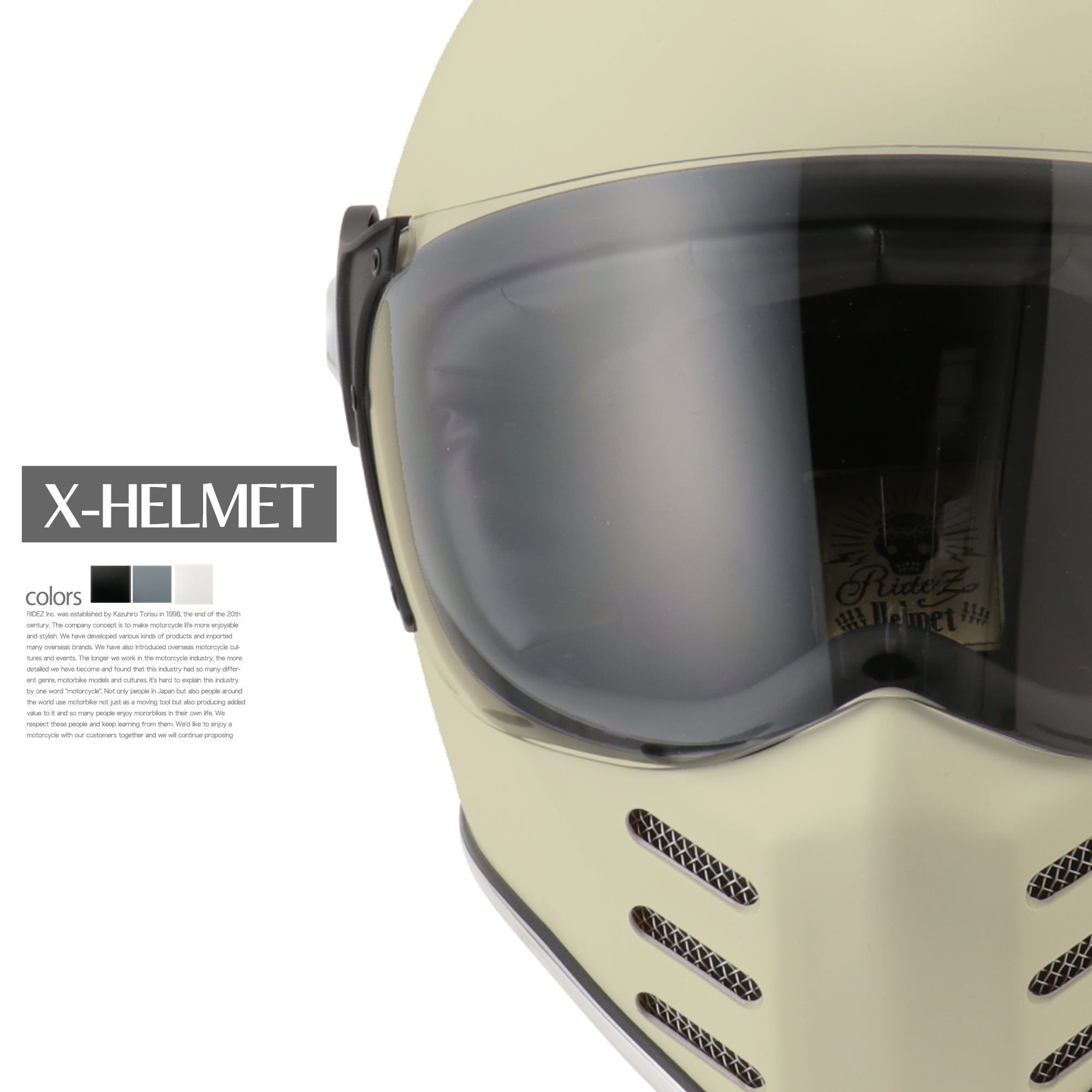 バイク用フルフェイスヘルメットRIDEZ X HELMET OFF WHITE | バイク