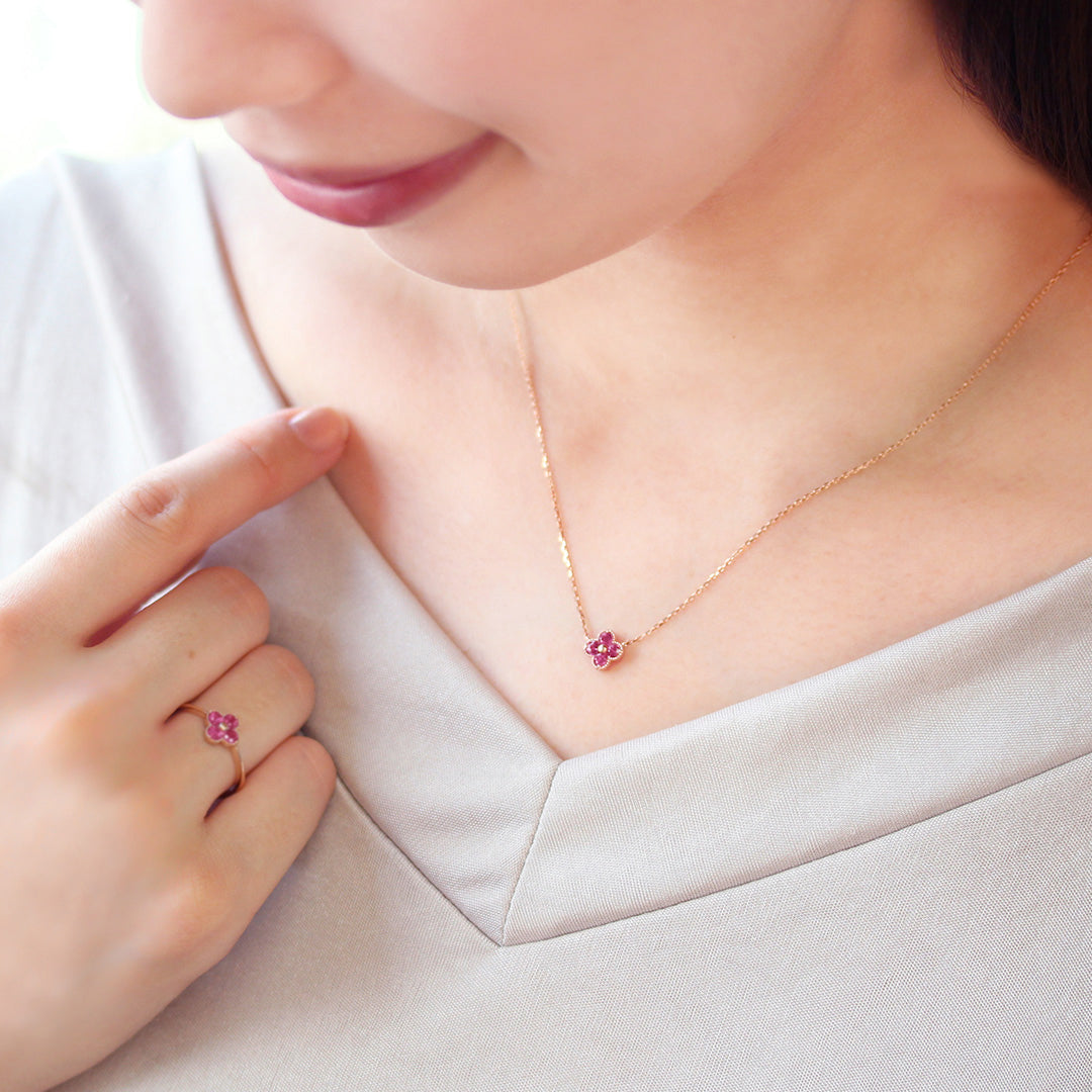 ビズー公式】ルベライト ラウンドカット K18(18金) ネックレス | 希少