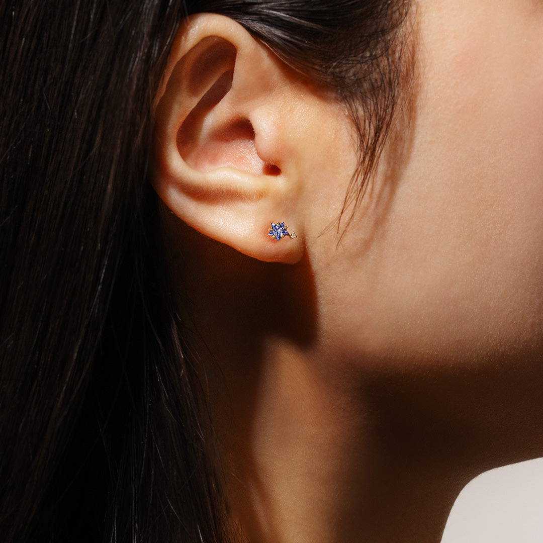 タンザナイト K18/K10ピアス(片耳)・アルガ