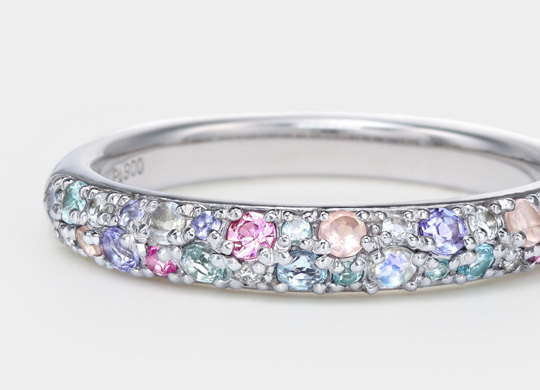 マルチカラージュエル K10/K18/PTリング・スノールナブーケS