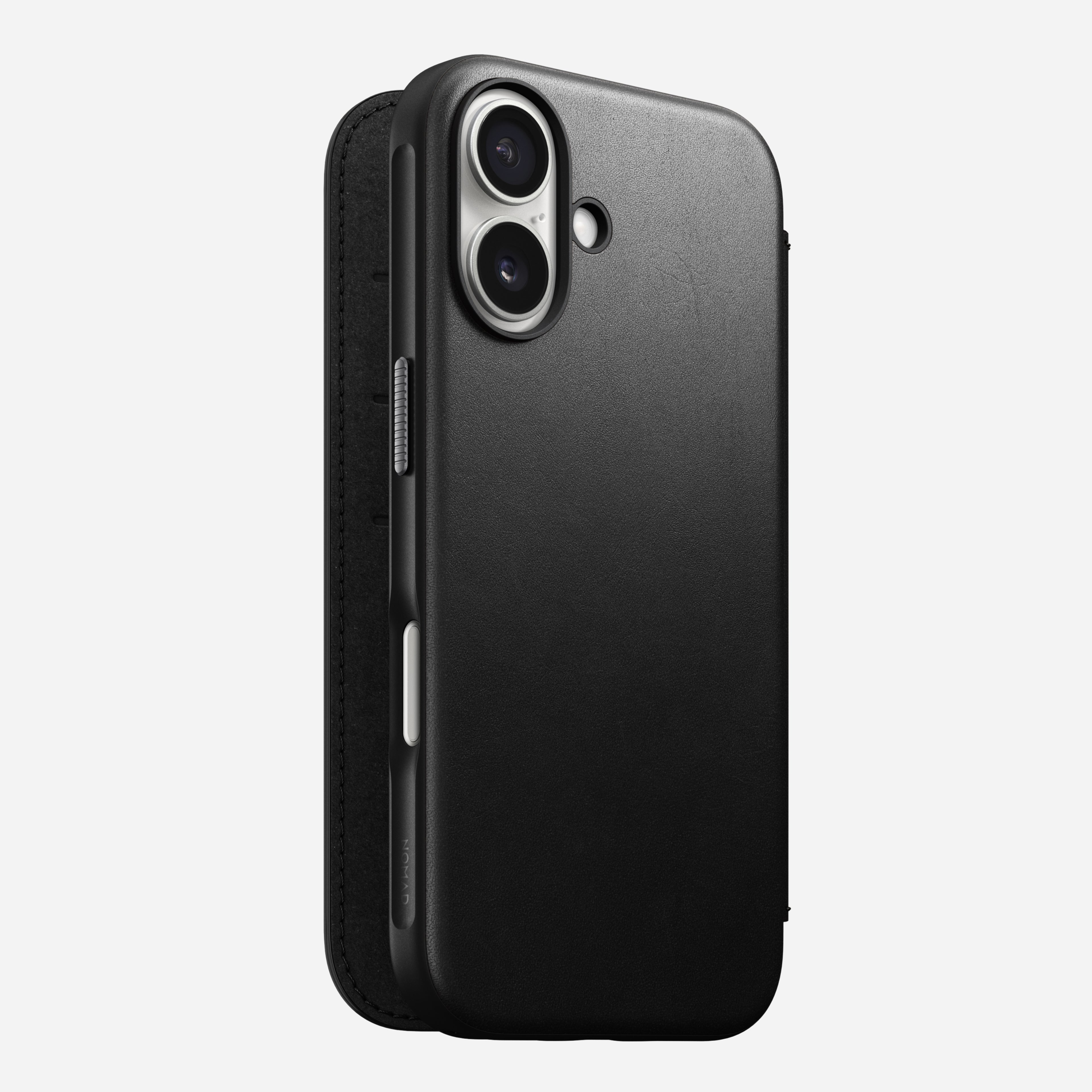 Modern Leather Folio - iPhone 16 | Black | Nomad Leather | NOMAD®