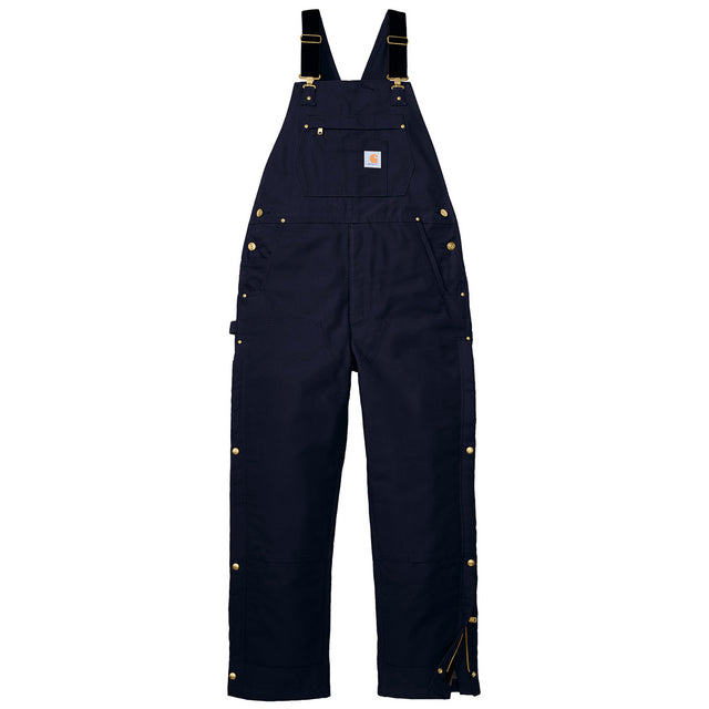 Carhartt Unisex Black Firm Duck Insulated Bib Overalls