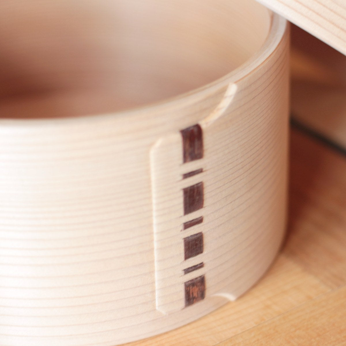 大館工芸社 おひつ 六寸木地仕上 曲げわっぱ へら付き しゃもじ 中古