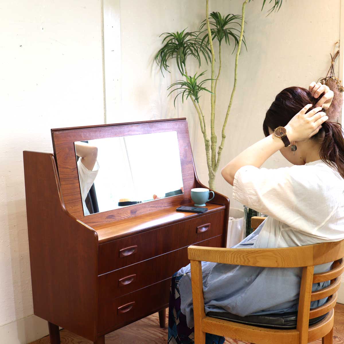 ライティングビューロー チェスト ミラー付 北欧 デンマーク製