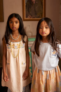 Cotton woven embroidered skirt vintage inspired child. – Apolina