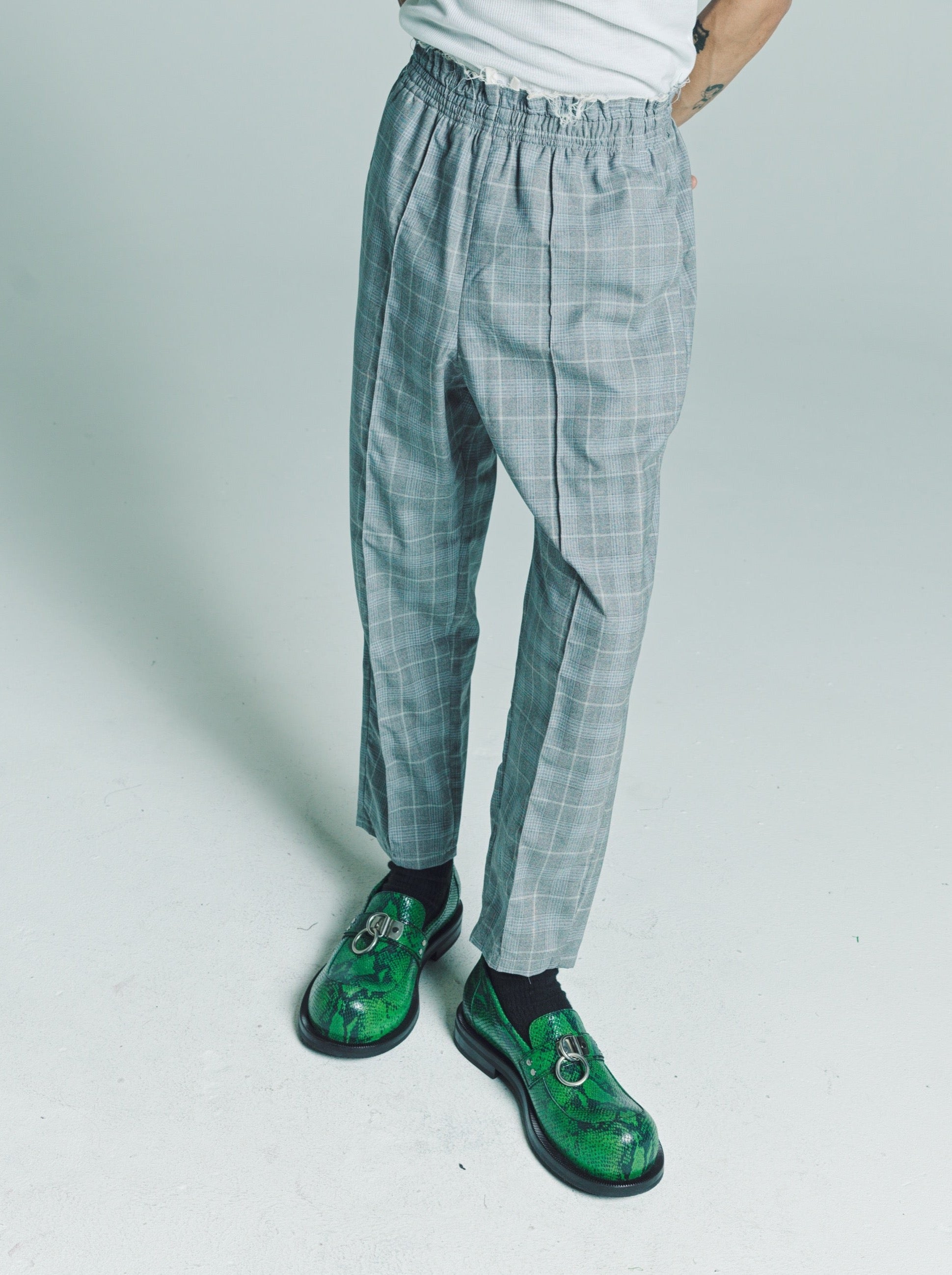 DPTO — Grey Check Wool Grandma Pants