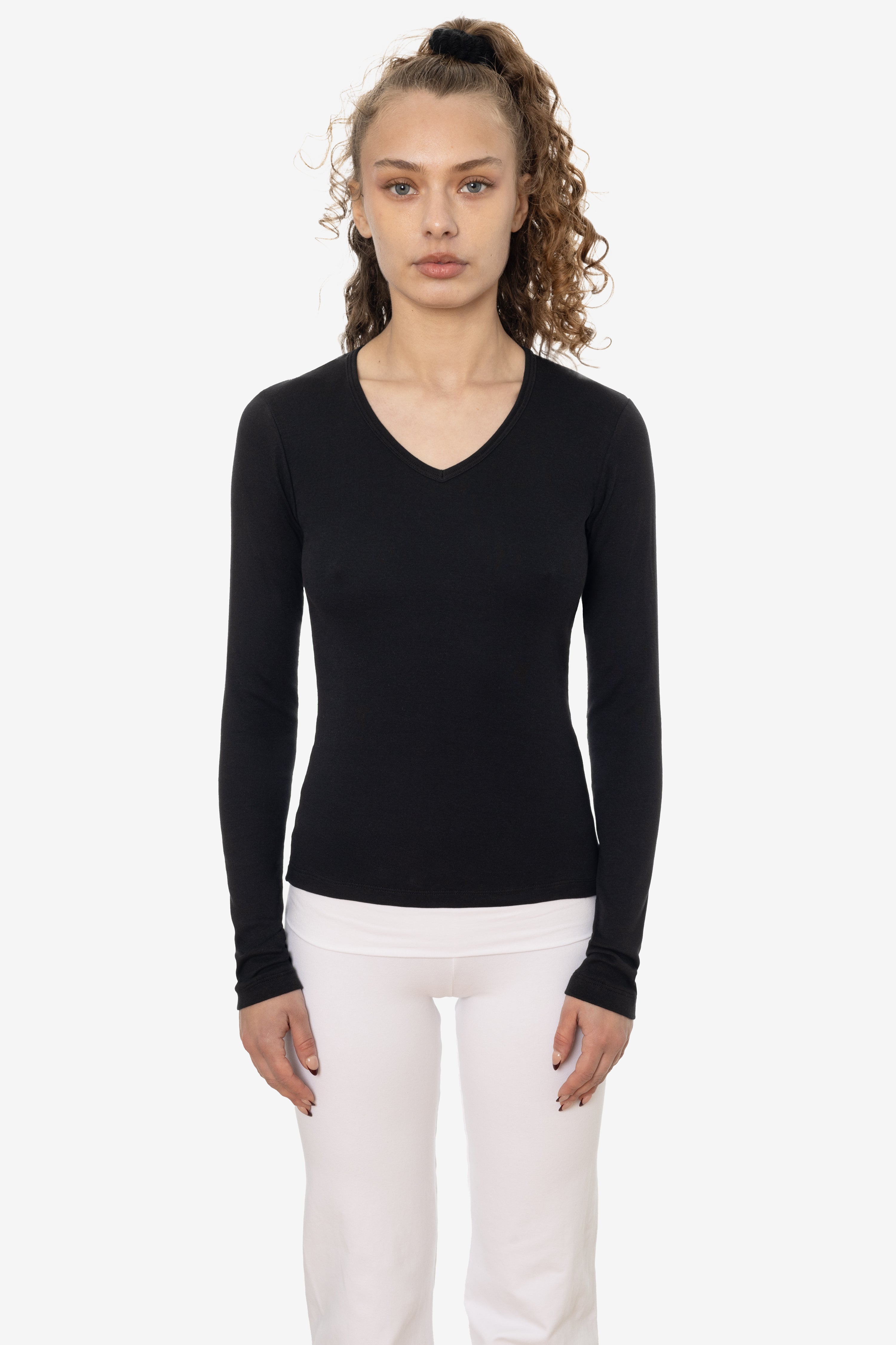 43007 - Baby Rib Long Sleeve Crewneck Tee – Los Angeles Apparel