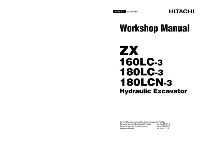 HITACHI ZAXIS ZX 160LC-3 EXCAVATOR Service Repair Manual | PDF