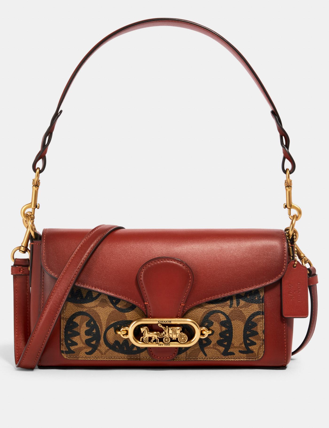 Coach Jade Shoulder Bag In Signature Canvas With Rexy By Guang Yu