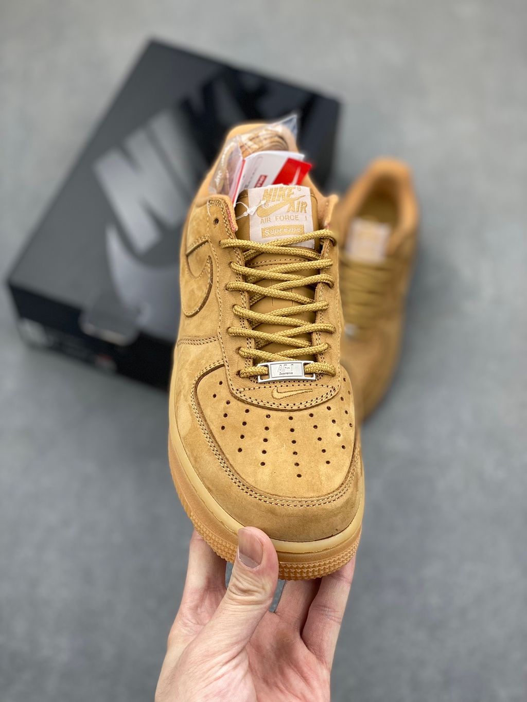 SUPREME X AIR FORCE 1 LOW SP 'BOX LOGO - WHEAT – Sneakerpulse