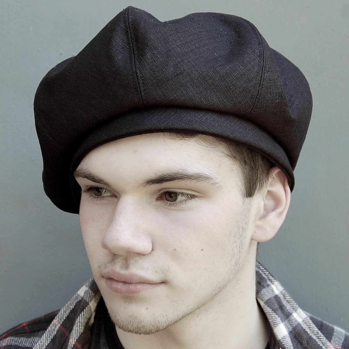 Black Linen Scottish beret, ZUTtam - ZUT hats
