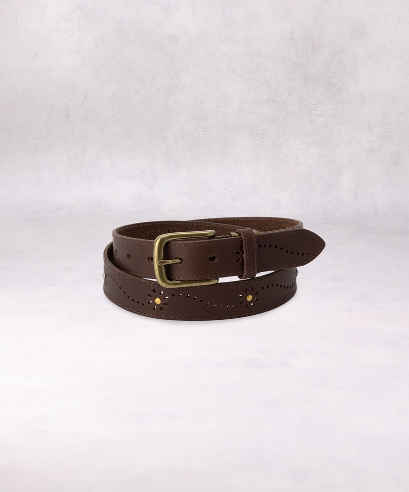 30ストーンパンチングベルト(ONE SIZE ブラウン): ファッション雑貨