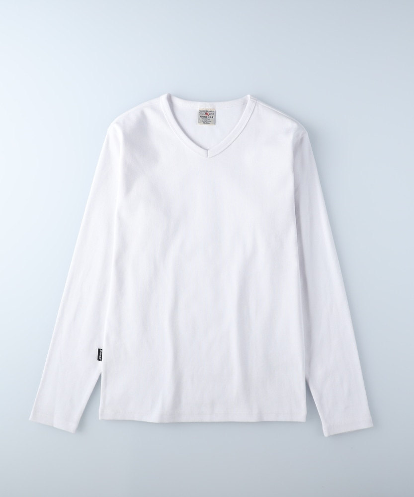 テレコVネック長袖Tシャツ(S ホワイト): トップス｜Right-on公式