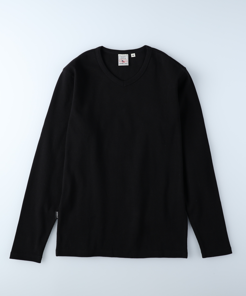 ワッフルVネック長袖Tシャツ(S ホワイト): トップス｜Right-on公式