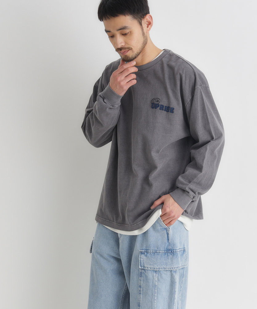 刺繍ロングスリーブTシャツ(S ネイビー): トップス｜Right-on公式