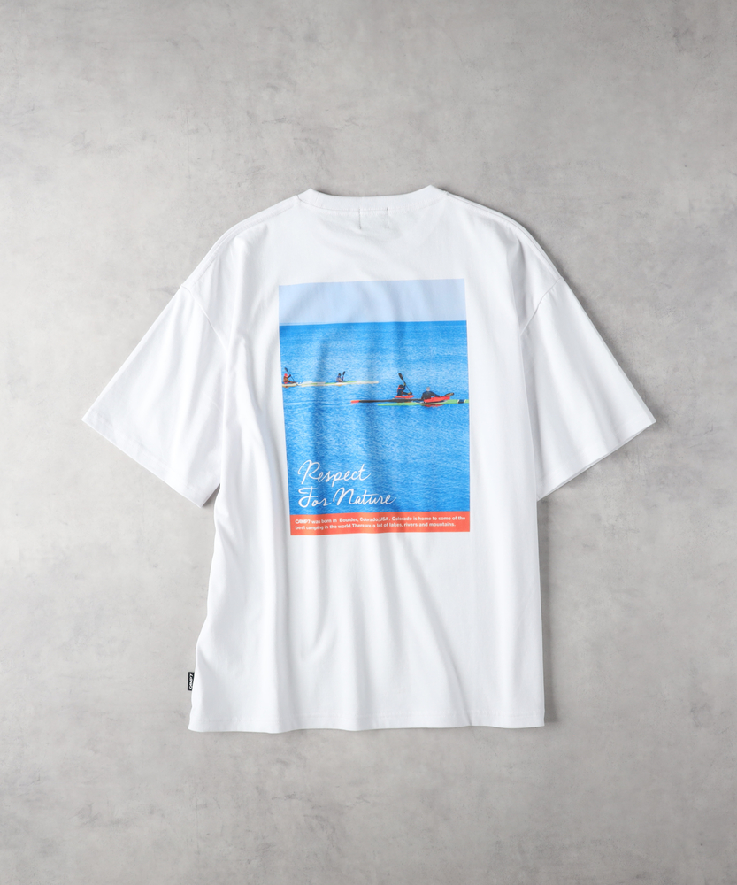 バックフォトプリントTシャツ(M ホワイト): トップス｜Right-on公式