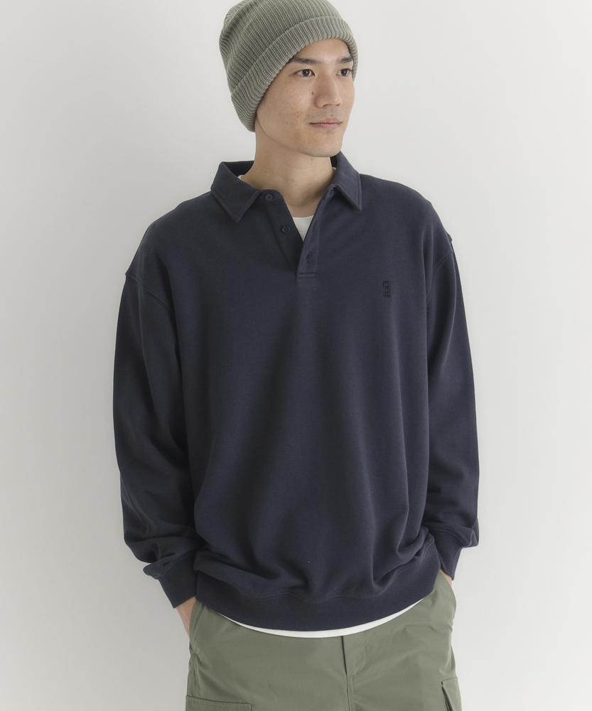スウェットポロ襟トレーナー(M ネイビー): トップス｜Right-on公式