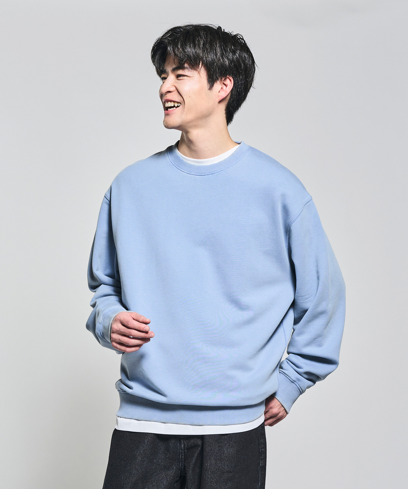 ピグメント加工クルーネックトレーナー(S サックス): トップス｜Right