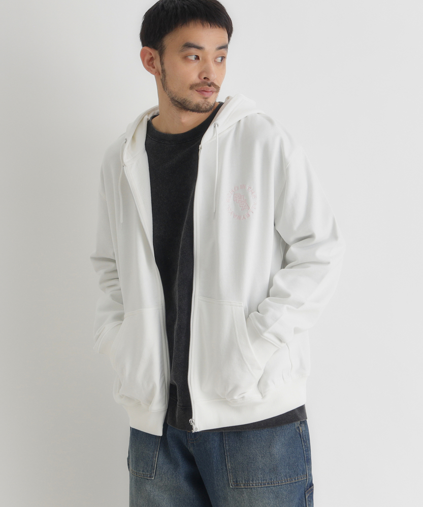 ワンポイントロゴフルジップパーカー(S ホワイト): トップス｜Right-on