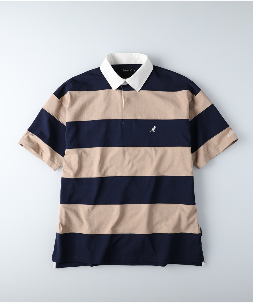 ビッグシルエットボーダーラガーシャツ メンズ(M オリーブ): トップス