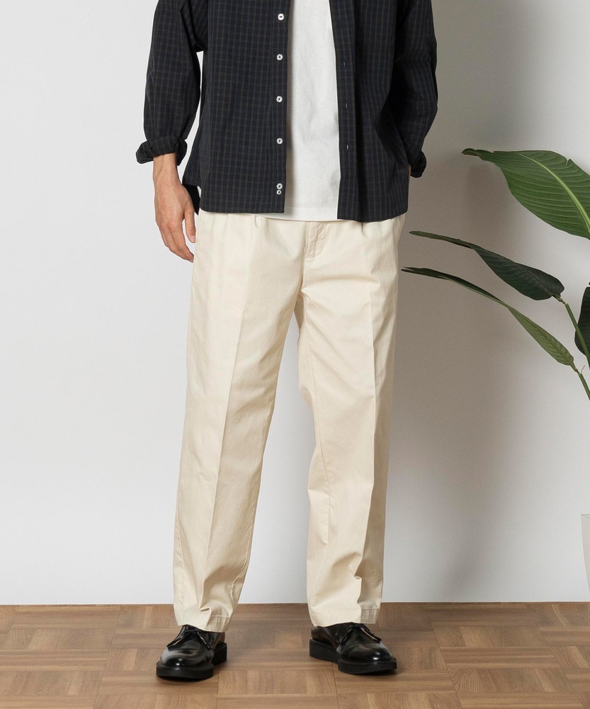 ツイルトラウザー【自宅で試着、返品送料無料】(M ホワイト): ボトムス