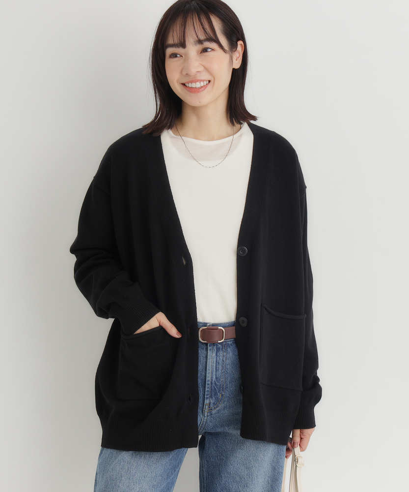 コットン混Vネックカーディガン(S ライトグレー): トップス｜Right-on