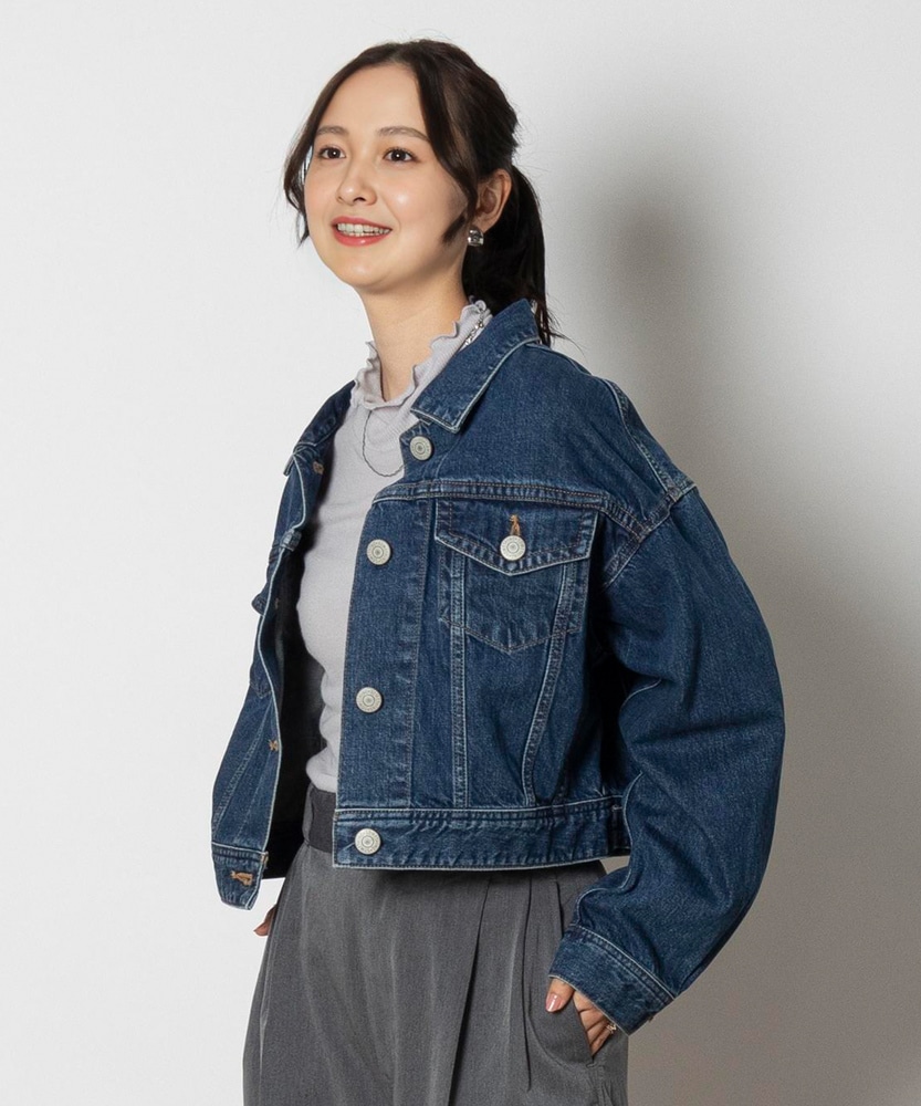 ビッグディティールデニムジャケット(ONE SIZE 中濃加工色