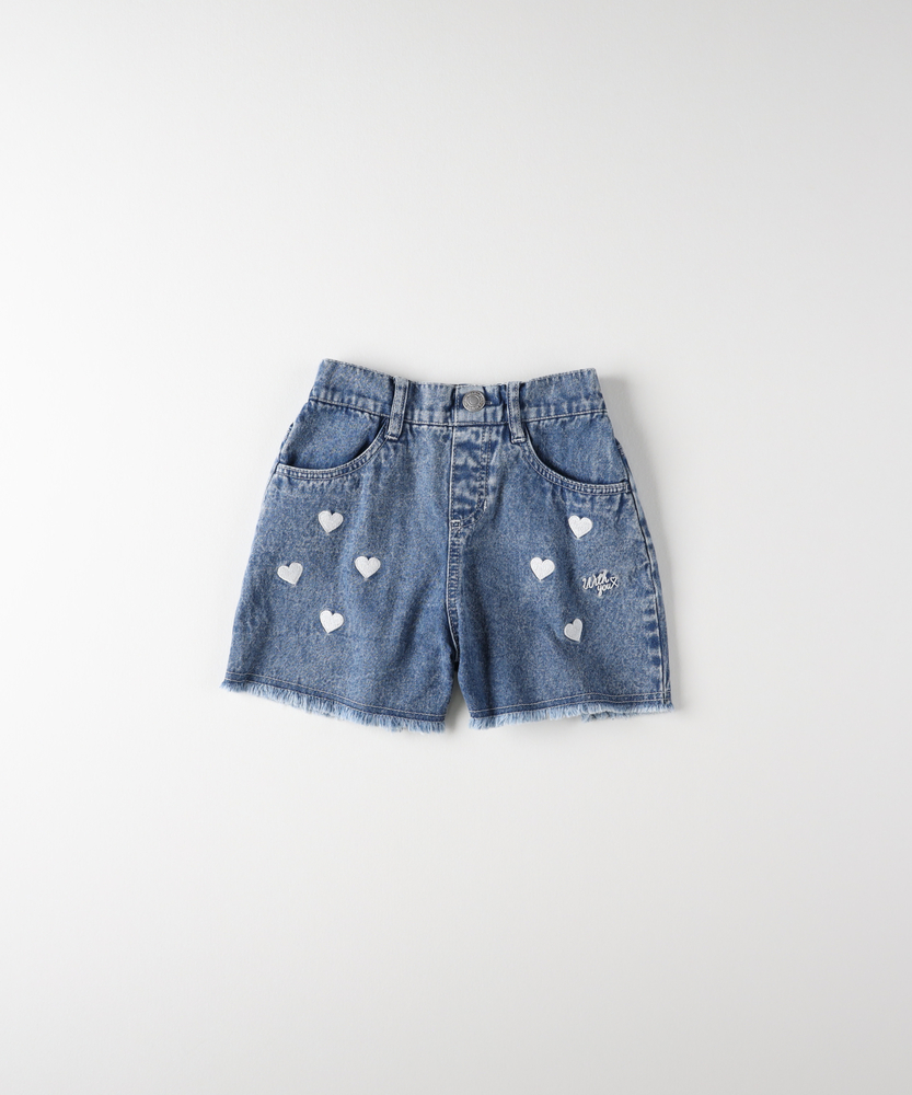 ハート刺繍デニムショートパンツ(130 ブルー): ボトムス｜Right-on公式