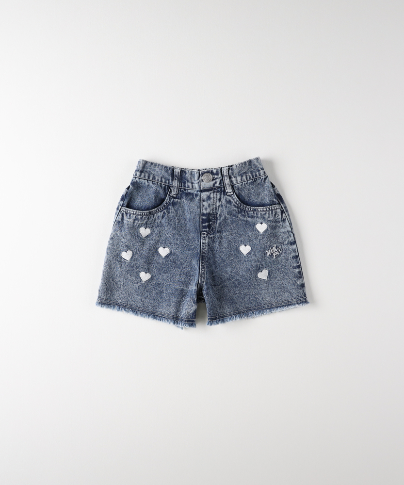 ハート刺繍デニムショートパンツ(130 ブルー): ボトムス｜Right-on公式