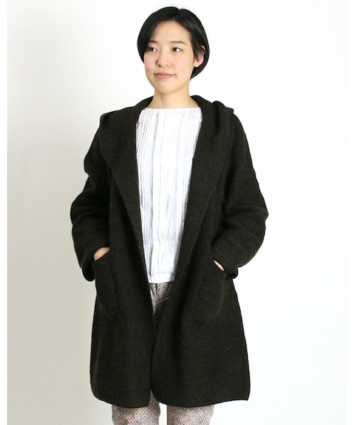 45R（フォーティファイブアール）の「ウールアルパカ縮絨フードコート