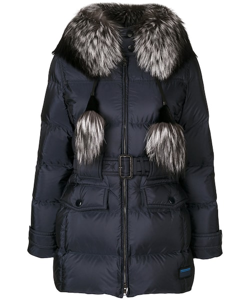 さいとうPRADA グレー グリーン ダウンジャケットファー38 さいとう様