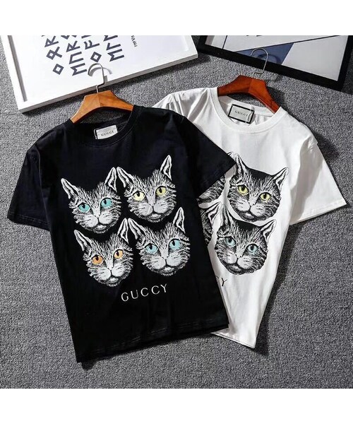 GUCCI（グッチ）の「【翌日発送】GUCCI (グッチ) Tシャツ 半袖 猫