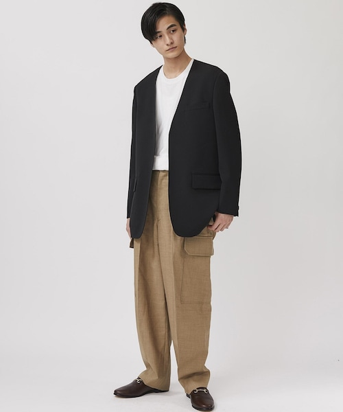 極美品✨ THE RERACS ザリラクス ノーカラージャケット ブラック 46