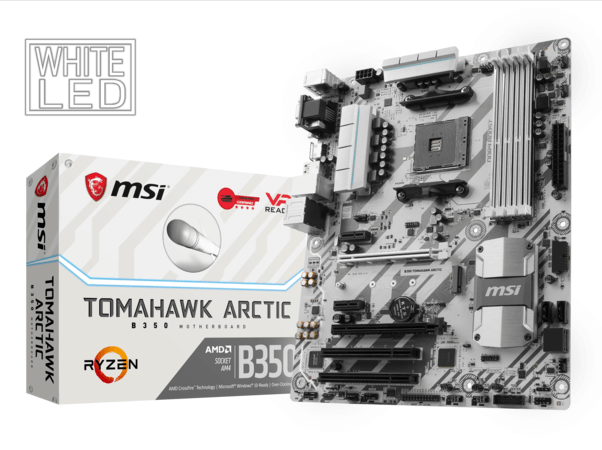 美しい白色の Ryzen対応 ATXマザー「B350 TOMAHAWK ARCTIC」ツクモ独占