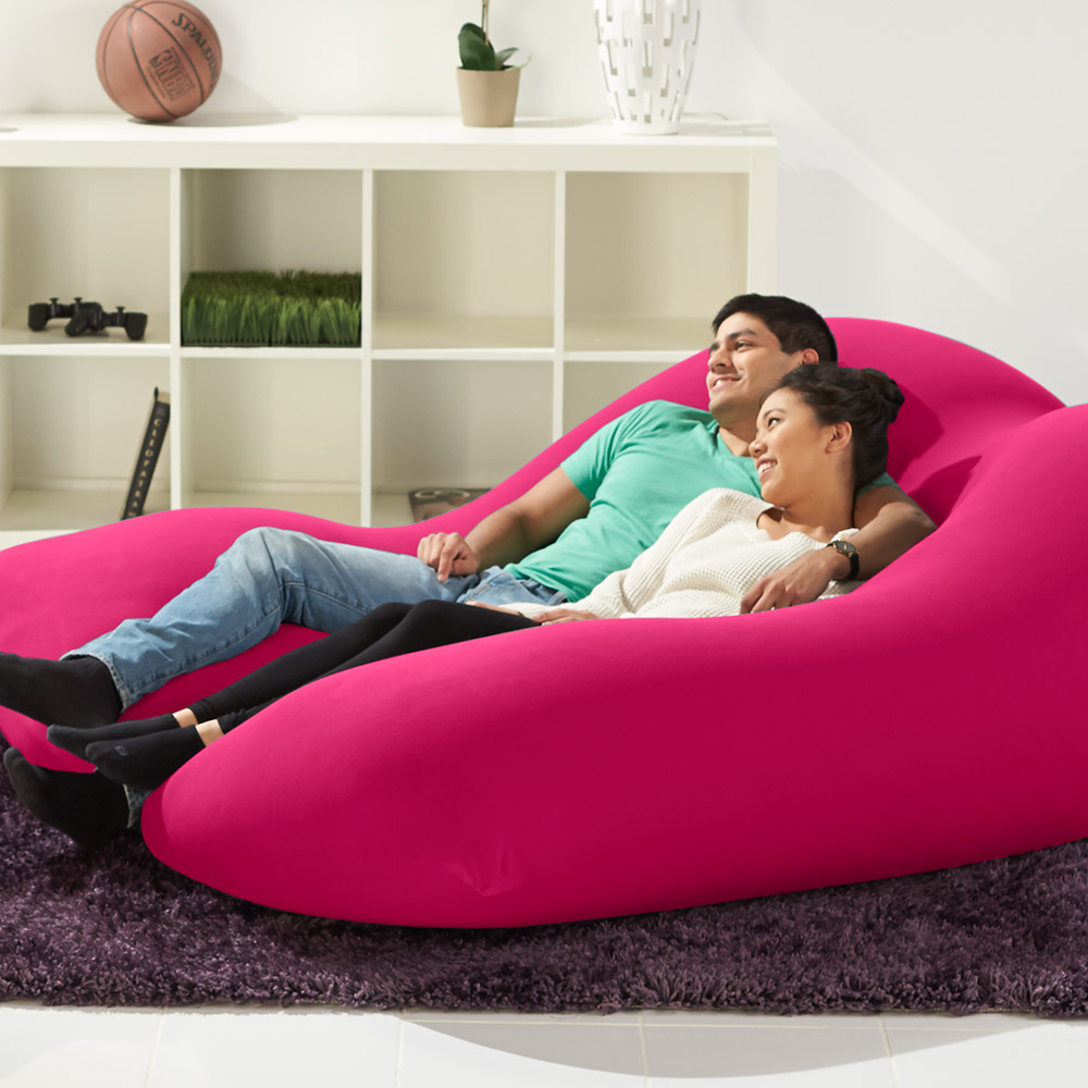 引き取りに来れる方】 Yogibo ソファー二つとピンクと水色カバー&赤色